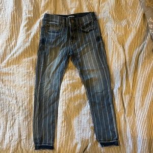 Railroad striped jeans
